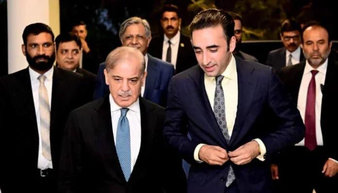 PPP, PML-N Hold Reconciliatory Meeting Following Message from Islamabad Senior leaders from the PPP and PML-N meeting around a conference table, discussing political coordination and reconciliation in Islamabad.