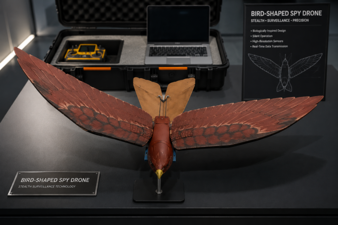 Pakistan’s Bio-Inspired Surveillance Drones at Indus RAS Expo 2026 Bio-inspired surveillance drone showcased at Indus RAS Expo 2026 in Pakistan, featuring advanced robotic design inspired by birds for autonomous aerial monitoring and technology innovation.