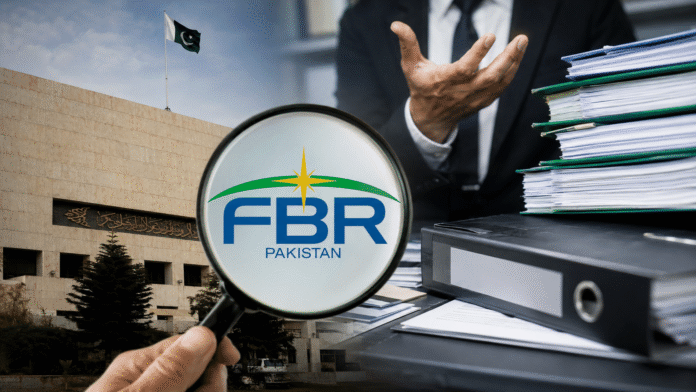 FBR Auctions Bahria Town Murree Property to Recover Rs26 Billion Tax Dues An AI-generated illustration showing the FBR logo, a judge's gavel, legal documents, and a businessman against a mountainous Murree backdrop, symbolizing the auction of Bahria Town property for tax recovery.