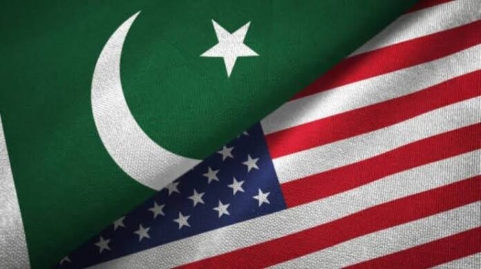 Pakistan and US flags symbolizing diplomatic engagement, security cooperation, and investment.