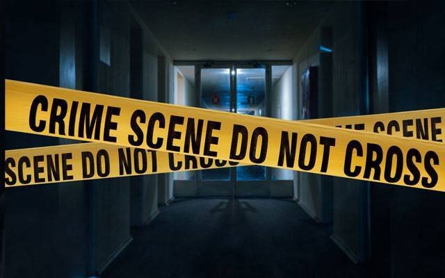 Police officers and forensic investigators examine a residential property in Valencia Town, Lahore, following the deaths of a mother and her three children. Authorities continue collecting evidence as the investigation remains underway.