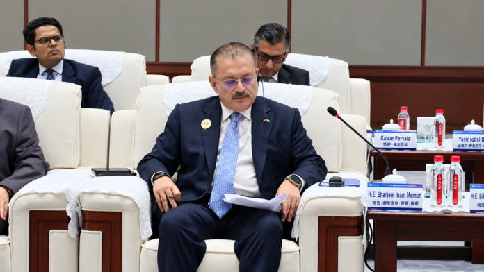 Sindh Senior Minister Sharjeel Inam Memon meets Yang Haodong during a multilateral dialogue in Changsha, Hunan, China
