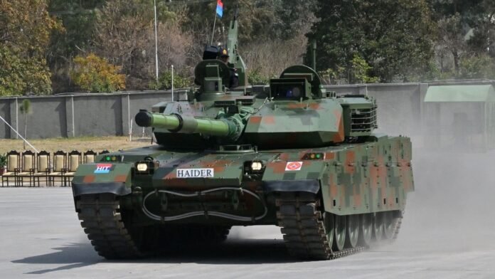 Pakistani-manufactured tanks displayed at Heavy Industries Taxila in Taxila