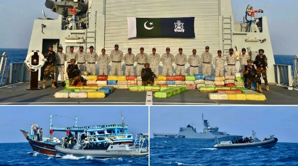Pakistan Navy conducts a major counter-narcotics operation in the Arabian Sea