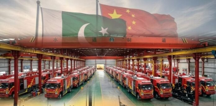 21 new rescue and firefighting vehicles for Islamabad Rescue 1122 and Fire Brigade arrive at Karachi Port from China.