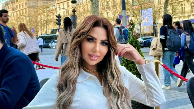 Egyptian TV presenter Sarah Khalifa, 39, pictured in a portrait as she faces a death sentence in a major drug trafficking case in Cairo.