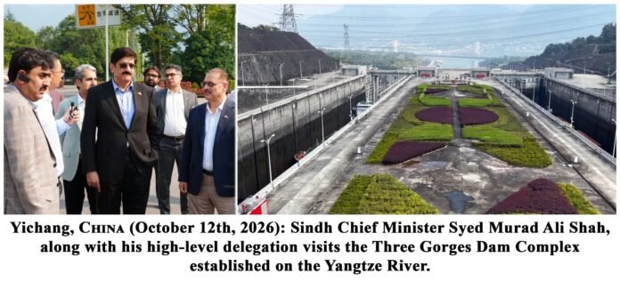 Sindh Chief Minister Murad Ali Shah and delegation during their visit to China’s Three Gorges Dam