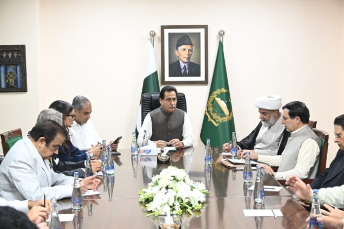 Government and opposition representatives attend talks chaired by National Assembly Speaker Sardar Ayaz Sadiq in Islamabad.